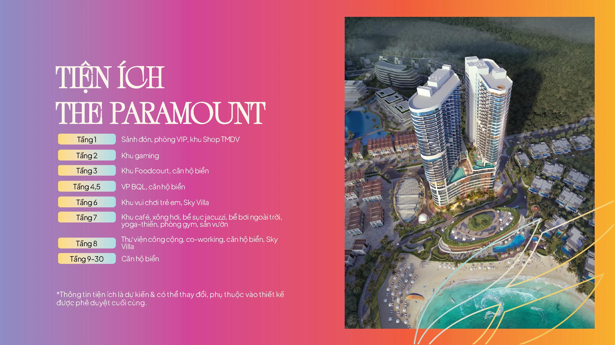 mặt bằng tiện ích Paramount Libera Nha Trang