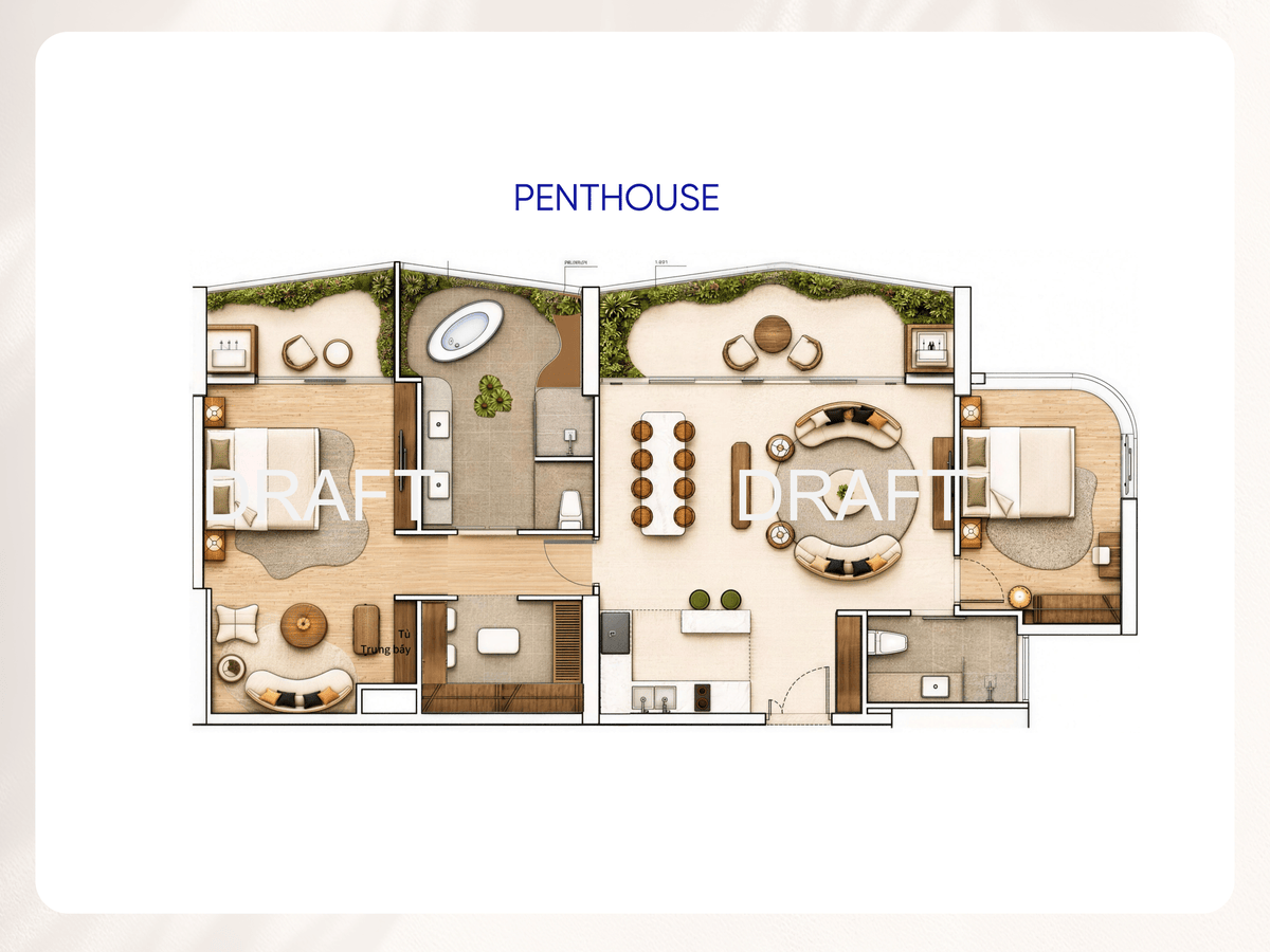 Layout thiết kế căn Penthouse