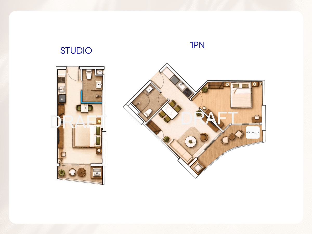 Layout thiết kế căn Studio & 1PN